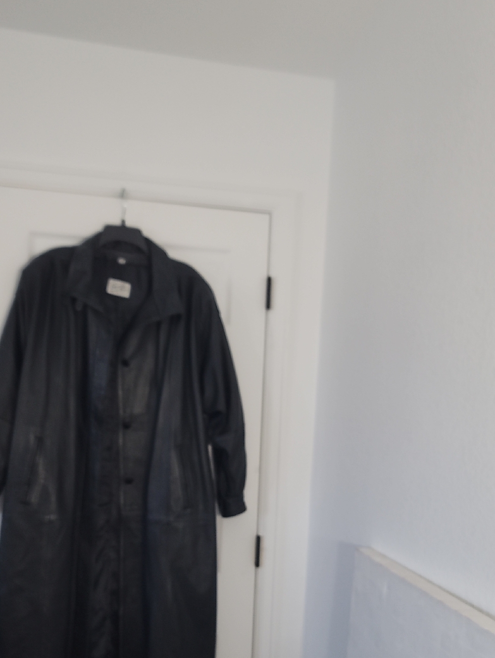 Black Women’s Long Leather Coat - Timeless Oversized Trench